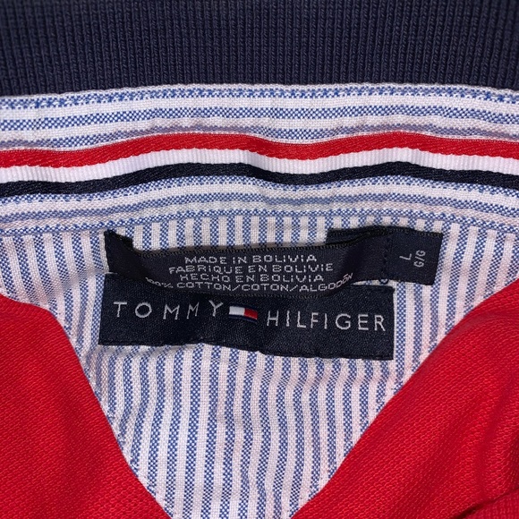 Vintage 90s Tommy Hilfiger Striped Polo - Picture 2 of 7